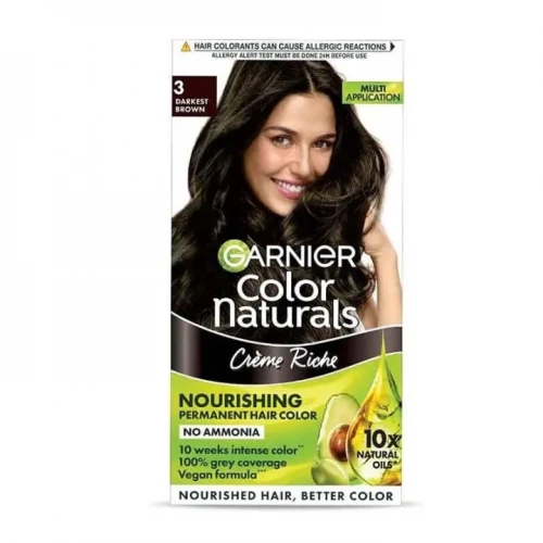 Garnier Permanent Hair Color 35ml + 30g – Darkest Brown Color
